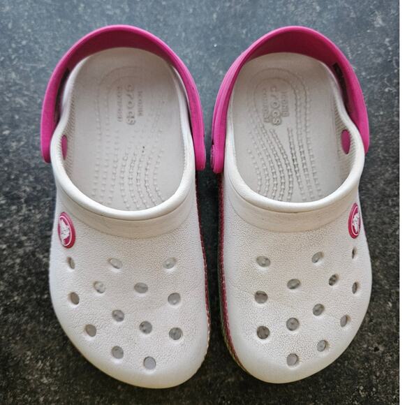 Kids Pink and White Clogs - Picture 4 of 8